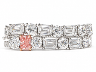 Round And Emerald Cut 32.50 Carat Lab-Grown Diamonds Bracelet | IGI Certified | 22.31 Gram 18K White Gold
