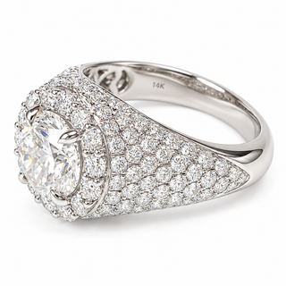 Round Brilliant 4.21 Carat Lab-Grown Diamonds Ring | IGI Certified | 5.90 Gram 14K White Gold