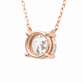 Round Brilliant – Lab Grown Diamond – 14K/18K Rose Gold – Solitaire Necklace