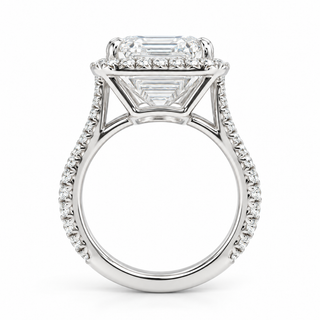 Emerald Cut 13.26 Carat Lab-Grown Diamonds Ring | IGI Certified | 7.82 Gram 18K White Gold