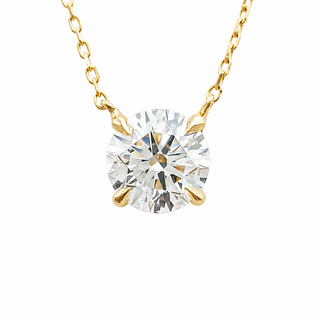Round Brilliant – Lab Grown Diamond – 14K/18K Yellow Gold – Solitaire Necklace