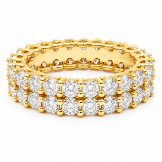 Round Brilliant 2 Row Eternity Ring – Lab Grown Diamond – 14K/18K Yellow Gold