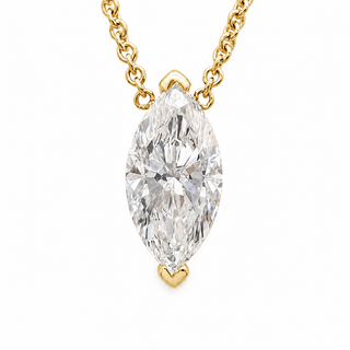 Marquise Brilliant – Lab Grown Diamond – 14K/18K Yellow Gold – Solitaire Necklace