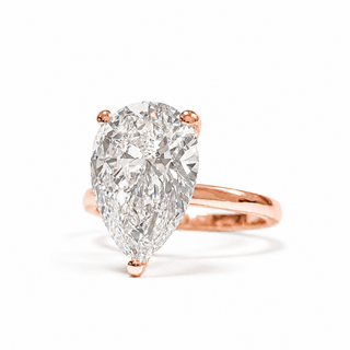 Pear Shape Solitaire Ring – Lab-Grown Diamond – 14K/18K Rose Gold