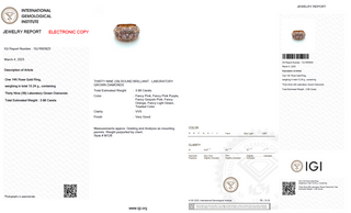 A Mosaic 3.98 Carat Lab-Grown Diamonds Ring | IGI Certified | 13.24 Gram 14K Rose Gold