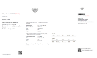 Round Brilliant 4.21 Carat Lab-Grown Diamonds Ring | IGI Certified | 5.90 Gram 14K White Gold