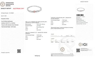 צמיד טניס משובץ ביהלומי מעבדה עגולים ואמרלדים 32.50 קראט | מתועדת IGI | זהב לבן 18 קראט 22.31 גרם End Date: 21/02/2026