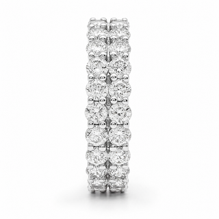 Round Brilliant 2 Row Eternity Ring – Lab Grown Diamond – 14K/18K White Gold