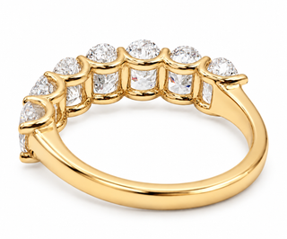 Oval Brilliant 7 Stone Crown Ring – Lab Grown Diamond – 14K/18K Gold