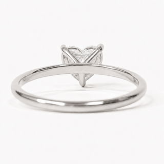 Heart Brilliant Solitaire Ring – Lab-Grown Diamond – 14K/18K White Gold