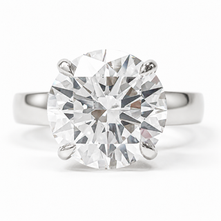 Round Brilliant Hidden Halo Solitaire Ring – Lab Grown Diamond – 14K/18K White Gold – 24 Side Stones