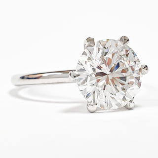 Round Brilliant 6 Prong Solitaire Ring – Lab Grown Diamond – 14K/18K White Gold