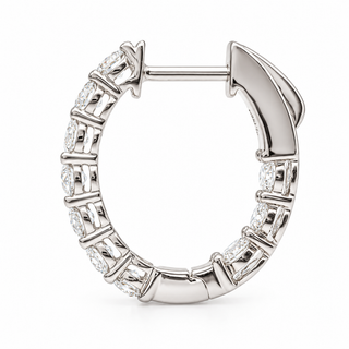 Round Brilliant Hoop Earrings – Lab Grown Diamonds – 14K/18K Gold - 15m"m