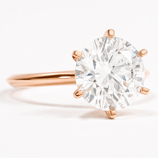 Round Brilliant 6 Prong Solitaire Ring – Lab Grown Diamond – 14K/18K Rose Gold