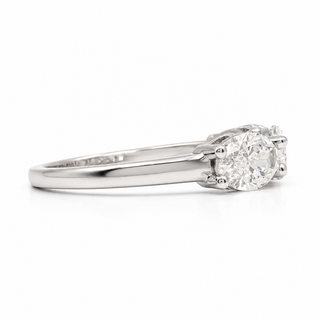 Oval Brilliant 3 Stone Crown Ring – Lab Grown Diamond – 14K/18K White Gold