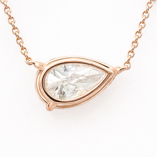 Pear Shape – Lab Grown Diamond – 14K/18K Rose Gold – Solitaire Necklace