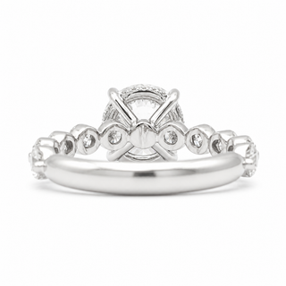 Round Brilliant Pavé Ring – Lab Grown Diamond – 14K/18K White Gold – 30 Side Stones