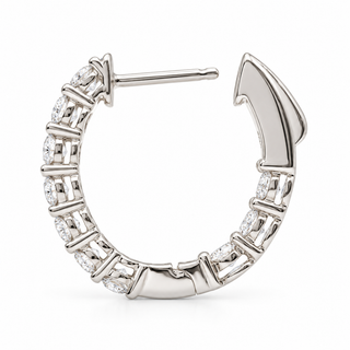 Round Brilliant Hoop Earrings – Lab Grown Diamonds – 14K/18K Gold - 15m"m