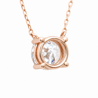 Round Brilliant – Lab Grown Diamond – 14K/18K Rose Gold – Solitaire Necklace