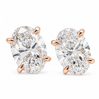 Oval Brilliant Earrings – Lab Grown Diamonds – 14K Gold – Alpha Spring Stopper