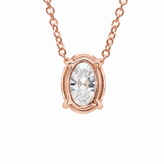 Oval Brilliant – Lab Grown Diamond – 14K Gold – Solitaire Necklace