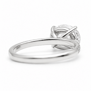 Oval Brilliant Pavé Ring – Lab Grown Diamond – 14K/18K White Gold – 20 Side Stones