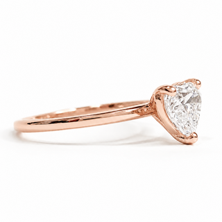 Heart Brilliant Solitaire Ring – Lab-Grown Diamond – 14K/18K Rose Gold