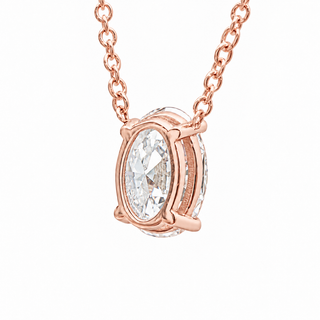 Oval Brilliant – Lab Grown Diamond – 14K Gold – Solitaire Necklace