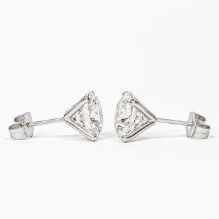 Round Brilliant Earrings – Lab Grown Diamonds – 14K/18K White Gold – Stud Earrings