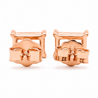 Emerald Cut Stud Earrings – Lab Grown Diamonds – 14K/18K Rose Gold