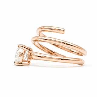 Oval Brilliant Spiral Solitaire Ring – Lab Grown Diamond – 14K/18K Rose Gold