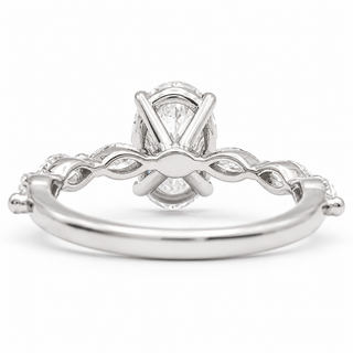 Oval Brilliant with Marquise Band Ring – Lab-Grown Diamond – 14K/18K Gold – 6 Side Stones