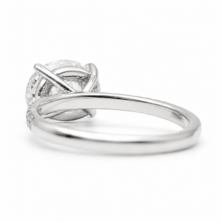 Oval Brilliant Pavé Ring – Lab Grown Diamond – 14K/18K White Gold – 20 Side Stones