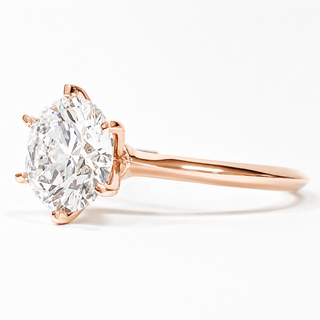 Round Brilliant 6 Prong Solitaire Ring – Lab Grown Diamond – 14K/18K Rose Gold