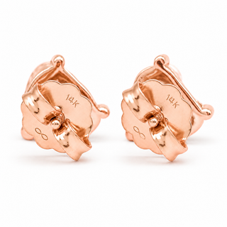 Heart Brilliant Stud Earrings – Lab Grown Diamonds – 14K/18K Rose Gold