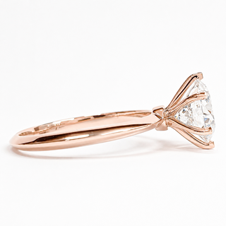 Round Brilliant 6 Prong Solitaire Ring – Lab Grown Diamond – 14K/18K Rose Gold