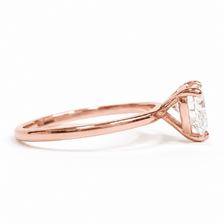 Heart Brilliant Solitaire Ring – Lab-Grown Diamond – 14K/18K Rose Gold