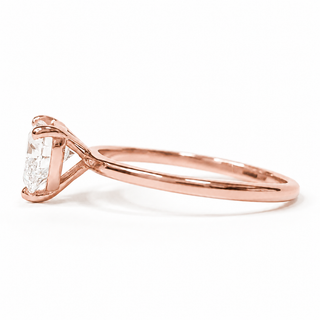 Heart Brilliant Solitaire Ring – Lab-Grown Diamond – 14K/18K Rose Gold