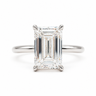 Emerald Cut Solitaire Ring – Lab-Grown Diamond – 14K/18K Gold