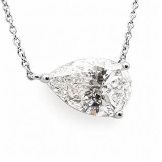 Pear Shape – Lab Grown Diamond – 14K/18K White Gold – Solitaire Necklace