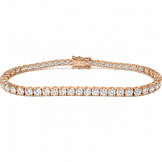 Tennis Bracelet – Lab Grown Diamonds – 14K/18K Rose Gold – Classic 4 Prong
