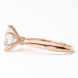 Round Brilliant 6 Prong Solitaire Ring – Lab Grown Diamond – 14K/18K Rose Gold