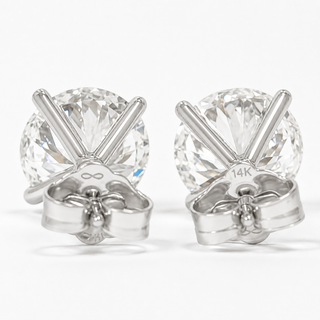 Round Brilliant Earrings – Lab Grown Diamonds – 14K/18K White Gold – Stud Earrings