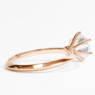 Round Brilliant 6 Prong Solitaire Ring – Lab Grown Diamond – 14K/18K Rose Gold