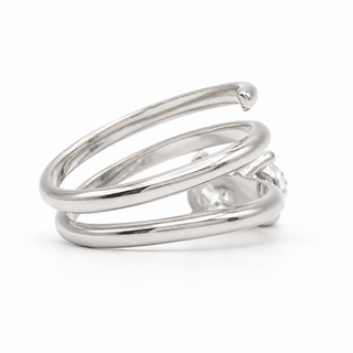 Oval Brilliant Spiral Solitaire Ring – Lab Grown Diamond – 14K/18K White Gold