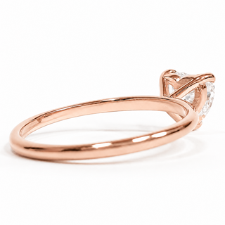 Heart Brilliant Solitaire Ring – Lab-Grown Diamond – 14K/18K Rose Gold