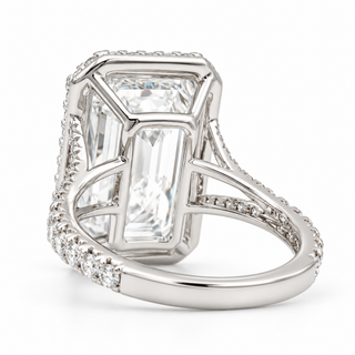 Emerald Cut 13.26 Carat Lab-Grown Diamonds Ring | IGI Certified | 7.82 Gram 18K White Gold
