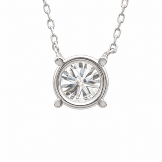 Round Brilliant – Lab Grown Diamond – 14K/18K White Gold – Solitaire Necklace
