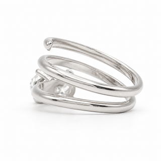 Oval Brilliant Spiral Solitaire Ring – Lab Grown Diamond – 14K/18K White Gold
