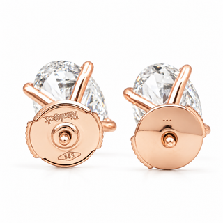 Oval Brilliant Earrings – Lab Grown Diamonds – 14K Gold – Alpha Spring Stopper